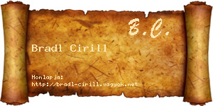 Bradl Cirill névjegykártya